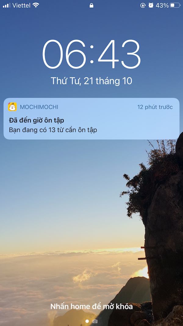 mochi thông báo ôn tập