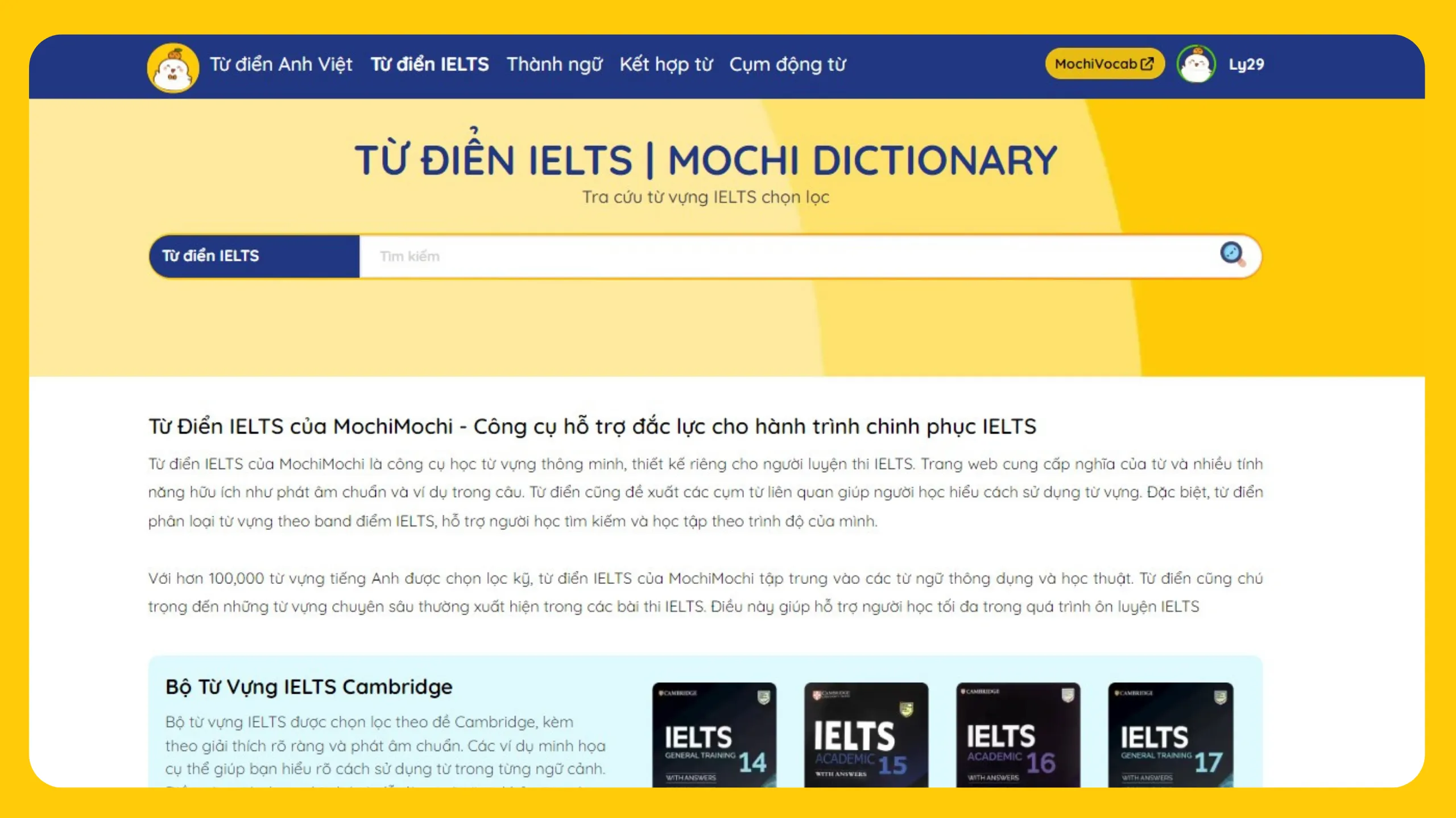 từ điển ielts của mochimochi