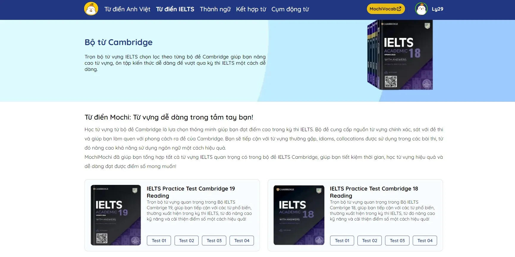 từ vựng ielts cambridge