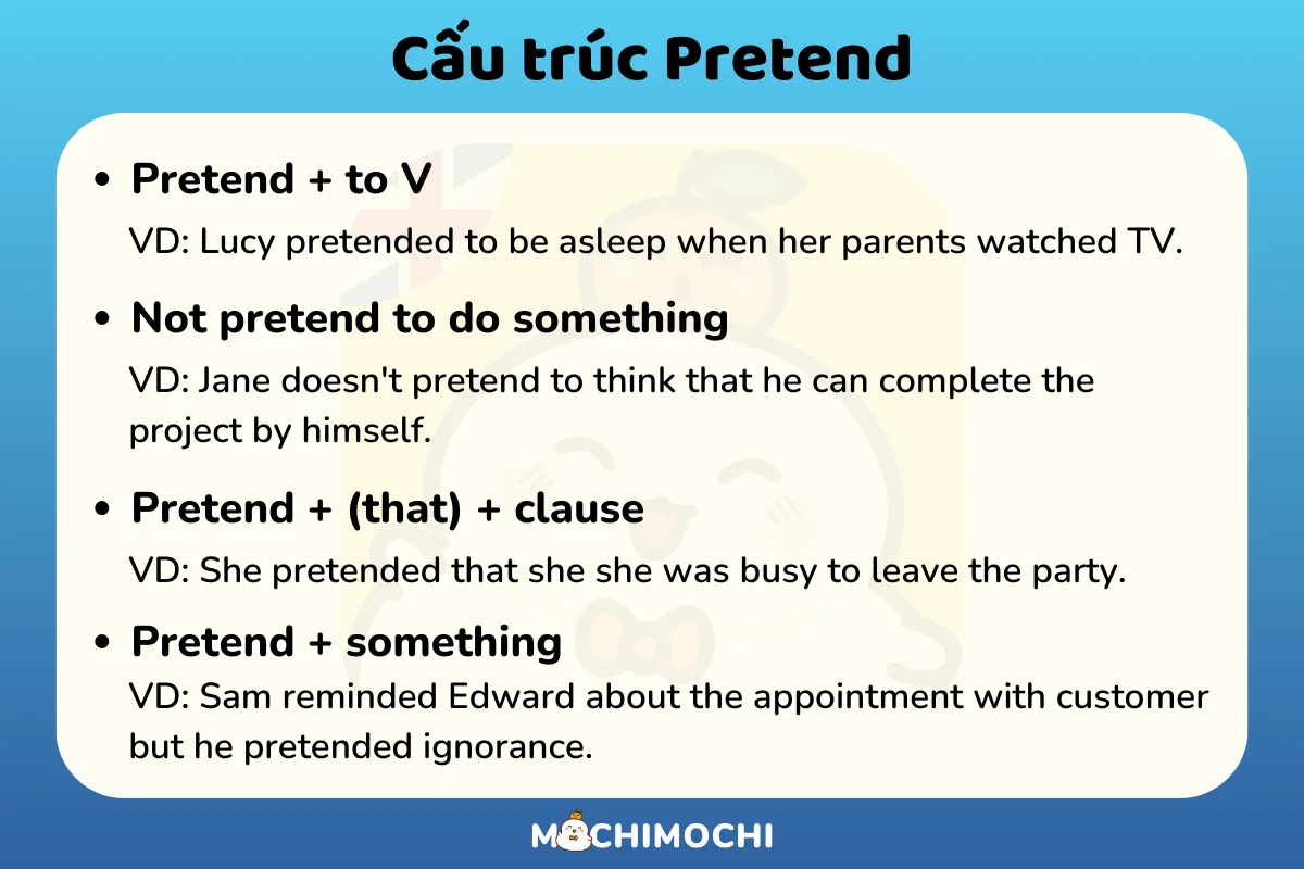 cấu trúc pretend tiếng anh