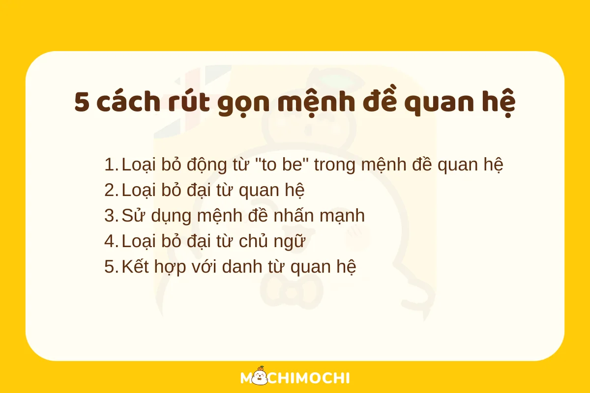 rút gọn mệnh đề quan hệ