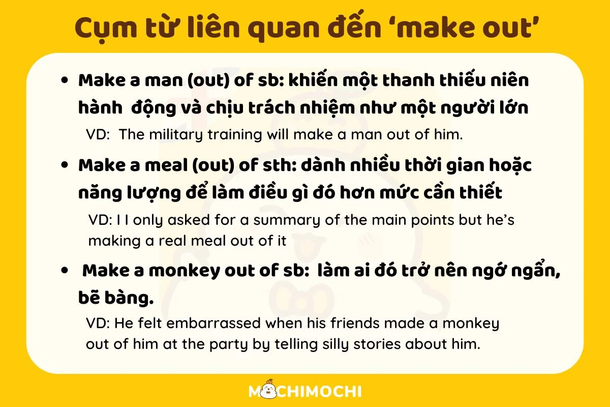 cụm từ liên quan đến make out