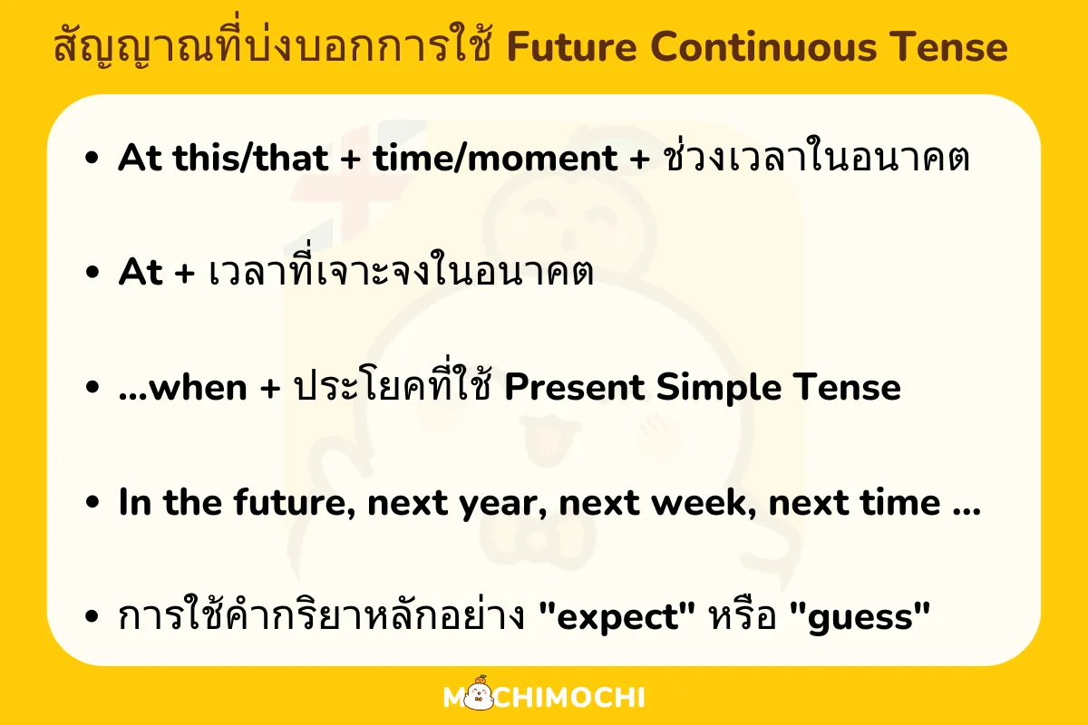 Future Continuous Tense thailand