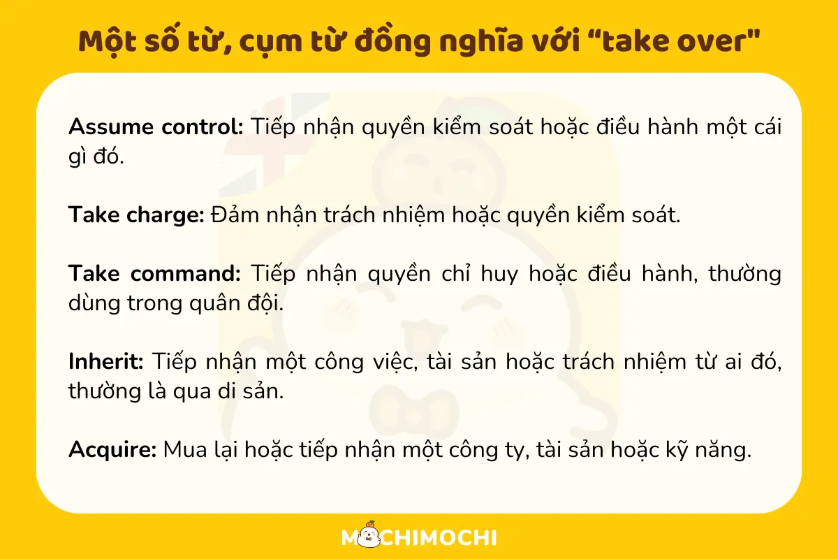 take over từ đồng nghĩa