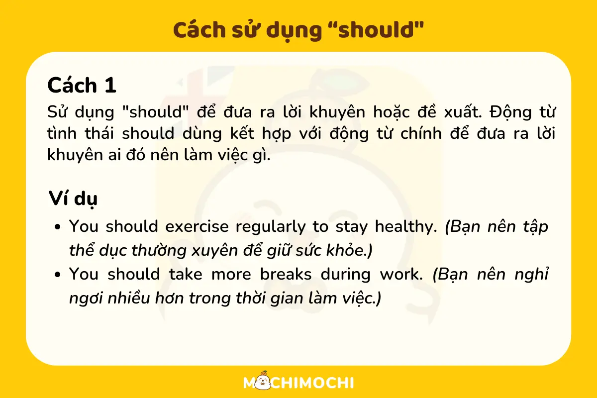 cách sử dụng should cách 1