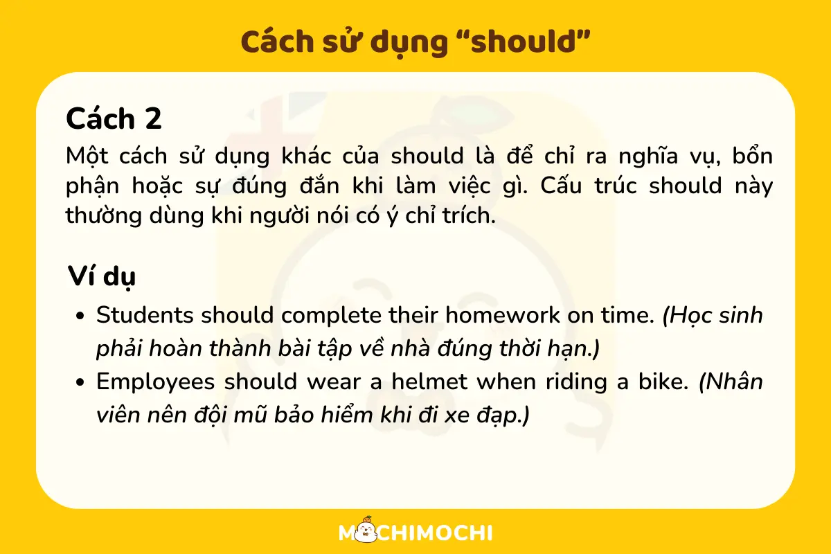 cách sử dụng should cách 2