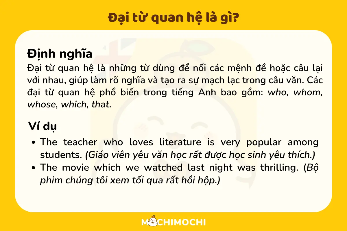 định nghĩa đại từ quan hệ