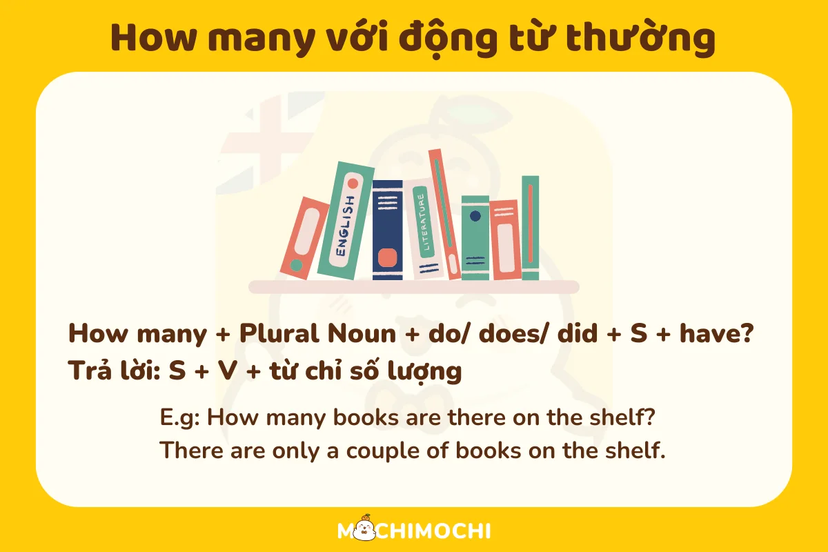 How many với động từ thường