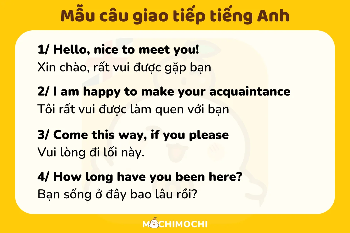 những câu giao tiếp tiếng anh cơ bản