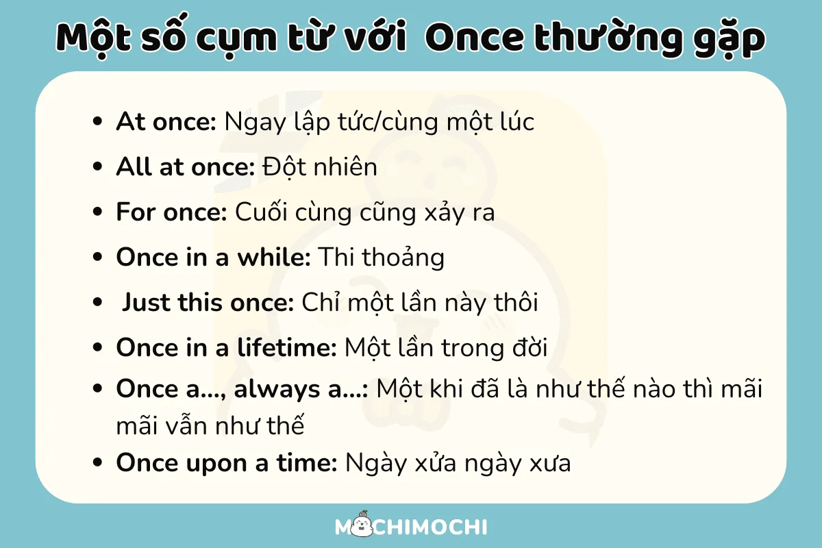 cụm từ với once