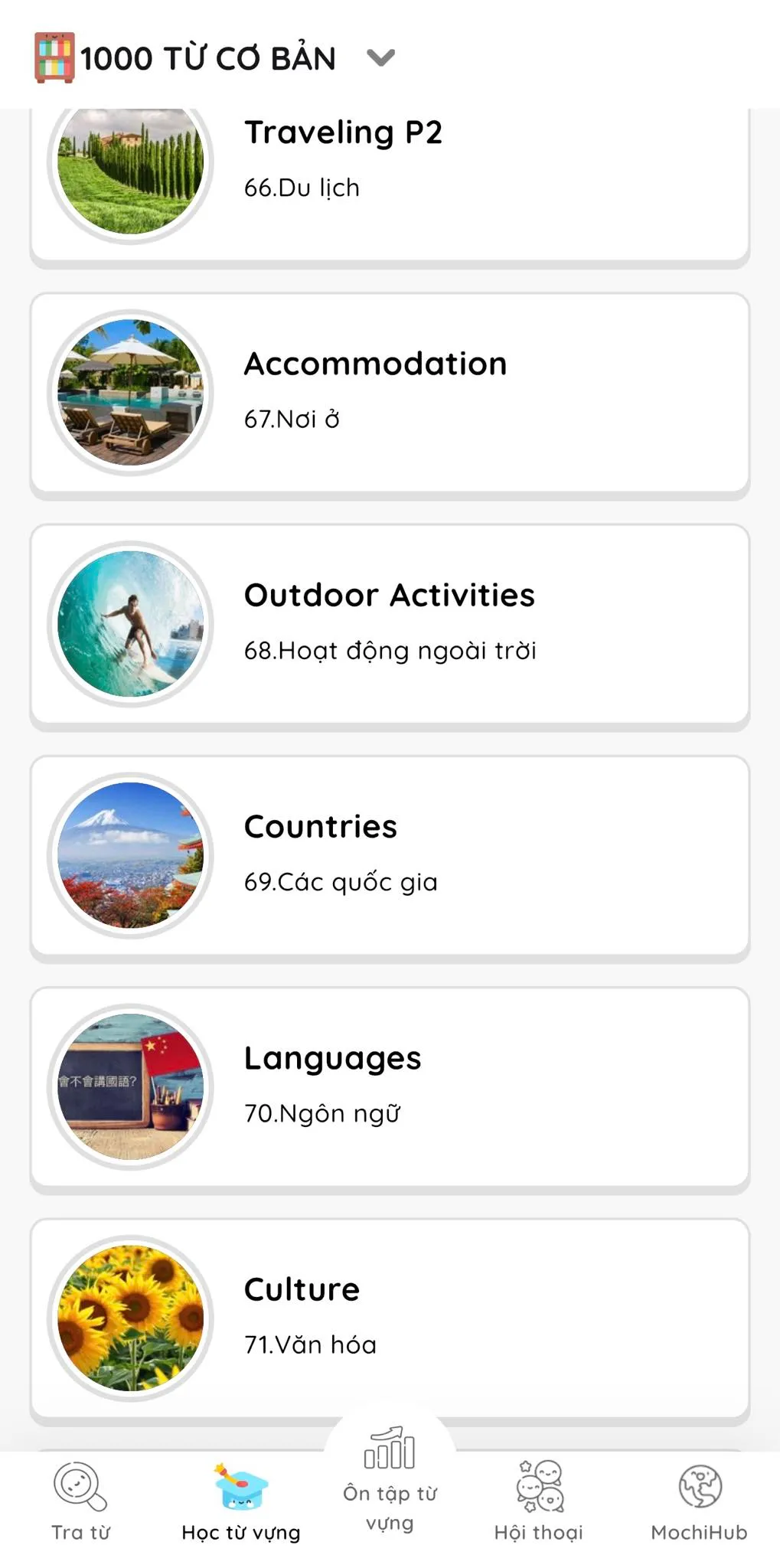 chủ đề outdoor activities