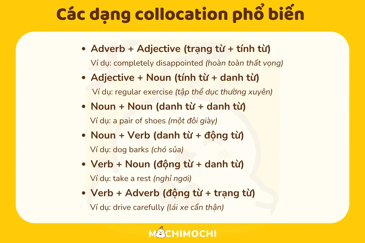 các dạng collocation phổ biến