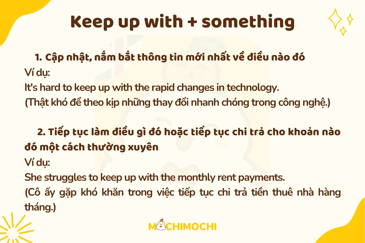 keep up with + something