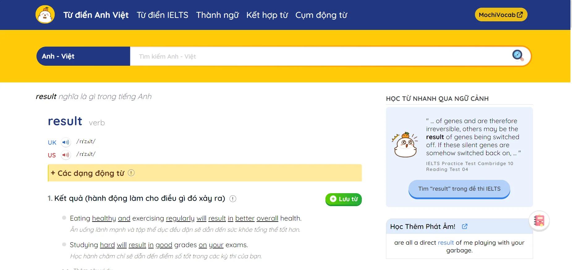 tra từ điển Mochi Result