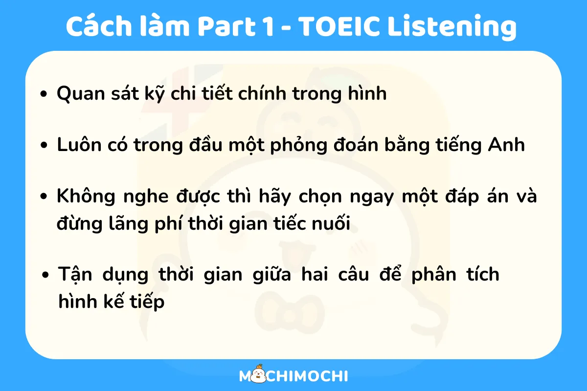 cách làm part 1 toeic listening