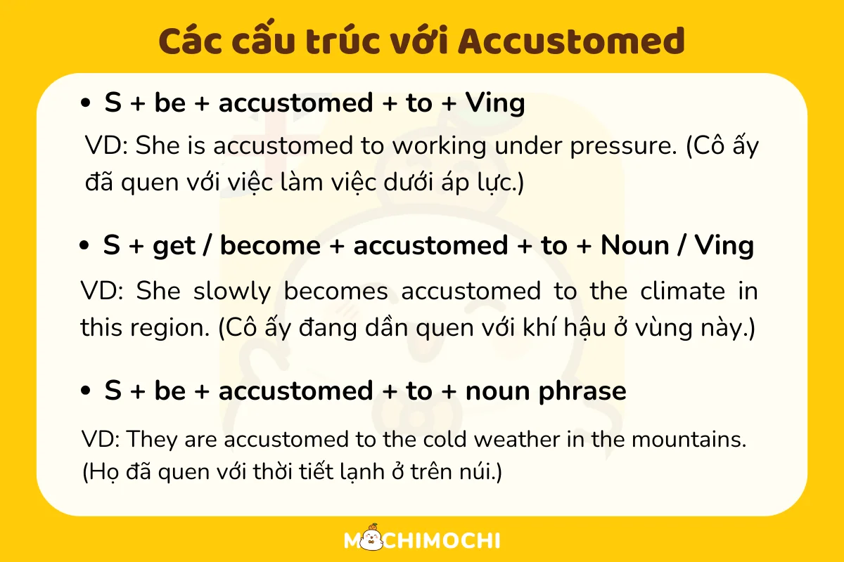 Các cấu trúc với Accustomed