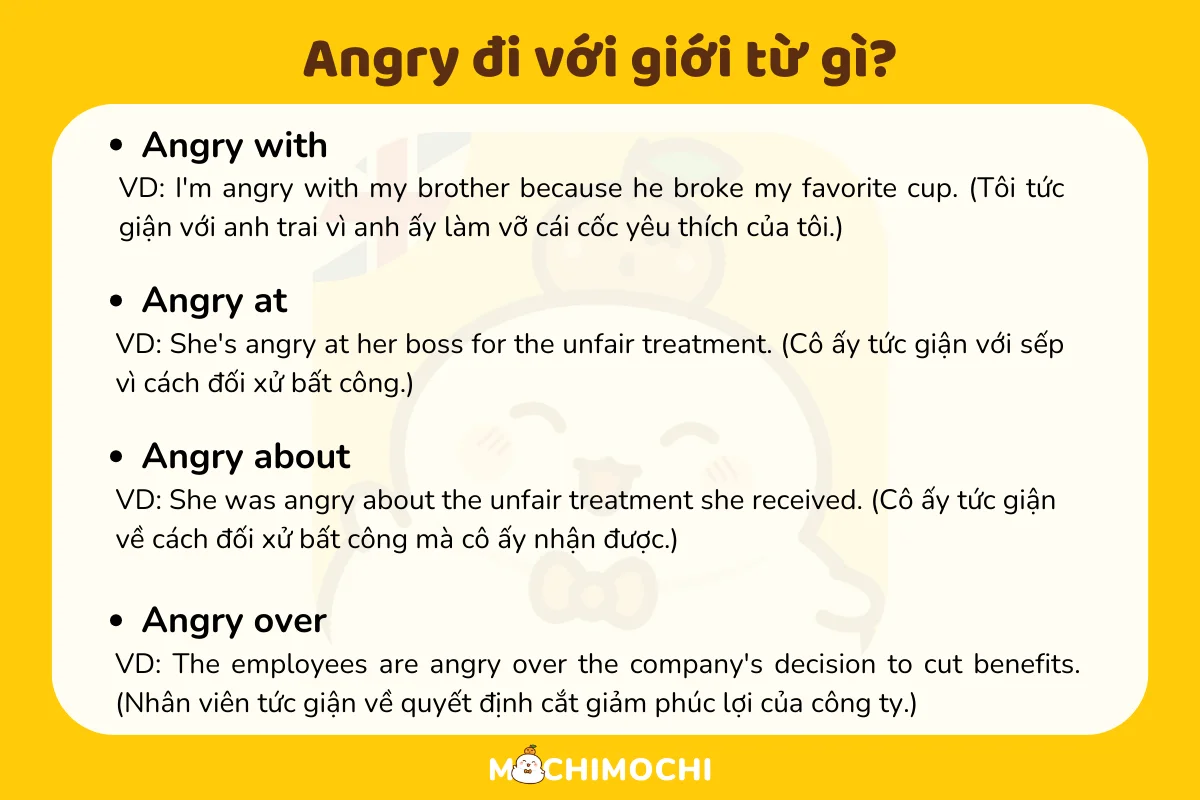 Angry đi với giới từ gì