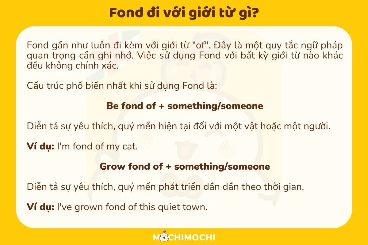 Fond đi với giới từ gì