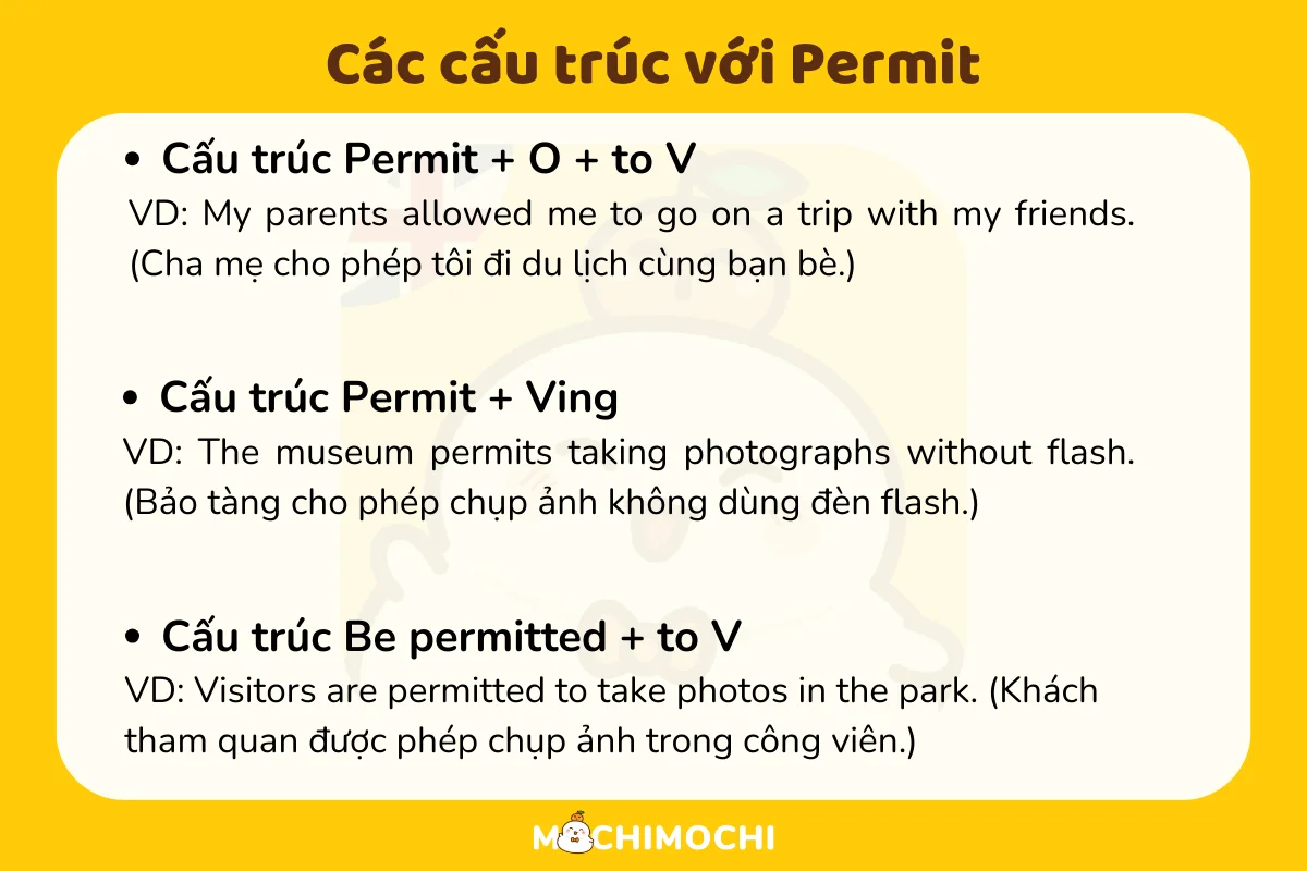 Các cấu trúc với permit