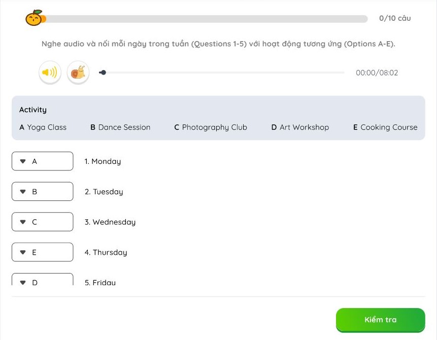bài tập ielts listening