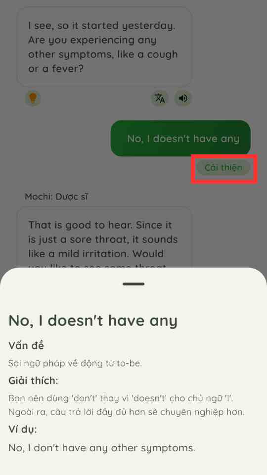 MochiTalk Sửa lỗi