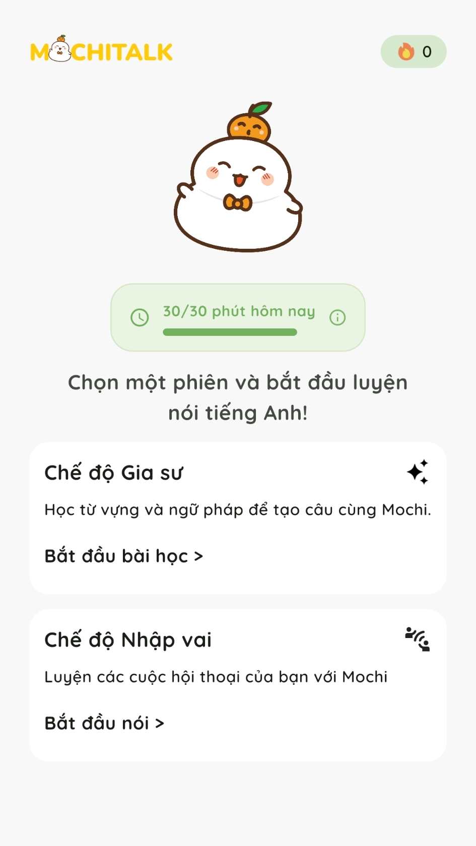 Giao diện MochiTalk
