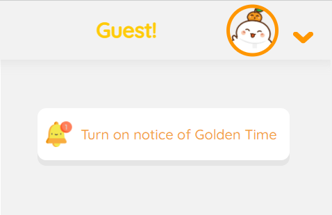 "turn on notice of the golden time" button