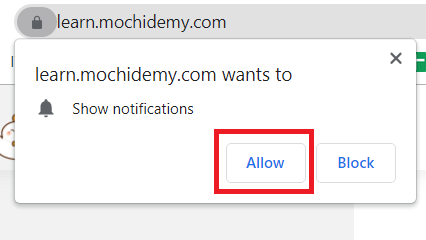 allow notifications on your browser