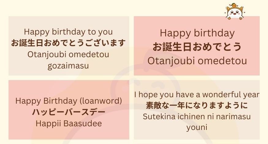 10 Ways to say “Happy birthday” to People in Japanese