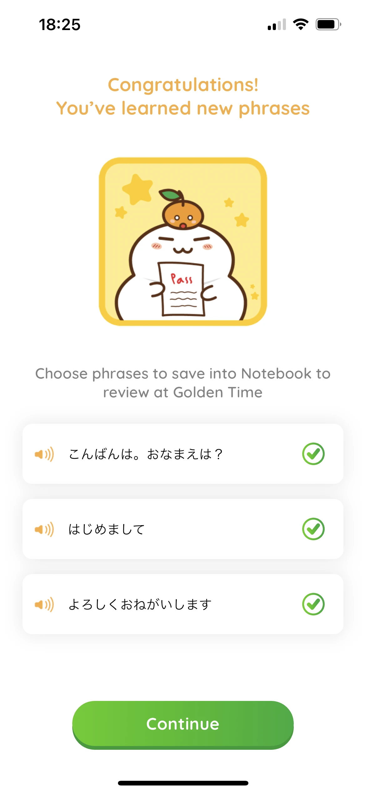 Learning Japanese phrases