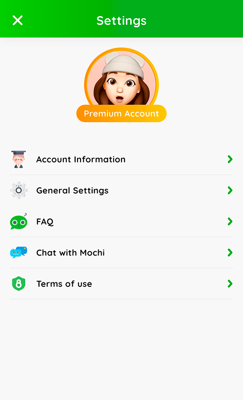 account settings